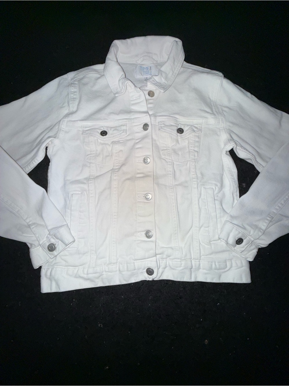 UEC Time and Tru White Denim Trucker Jacket 98% COTTON SZ S